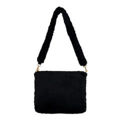 IMCUTE Square Plush Handbag Faux Fur Zipper Shoulder Bag
