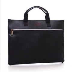 Double Zipper Portable Leather File Bag Meeting Bag