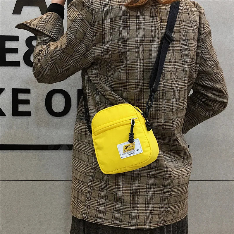 Canvas Small Square Handbag Messenger Bags for Women