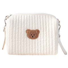 Bear Embroidery Makeup Bag Mommy Bag Nappy Pouch Travel Women's Clutch Handbags