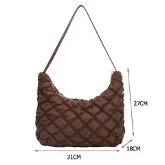 Women Space Cotton Padded Shoulder Bag Nylon Handbag Travel Purse