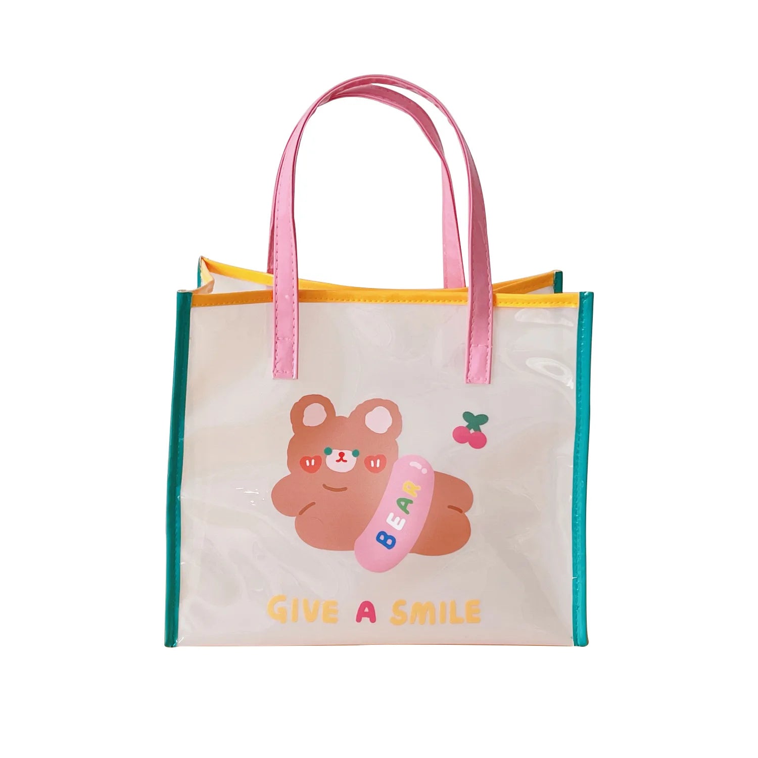 Girl Jelly Handbag Cartoon Bear Rabbit Transparent Shoulder Bag