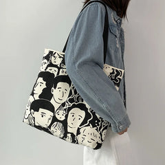 Lazy Style Women Canvas Shopping Bag Eco Handbag Tote Reusable Grocery Shopper B