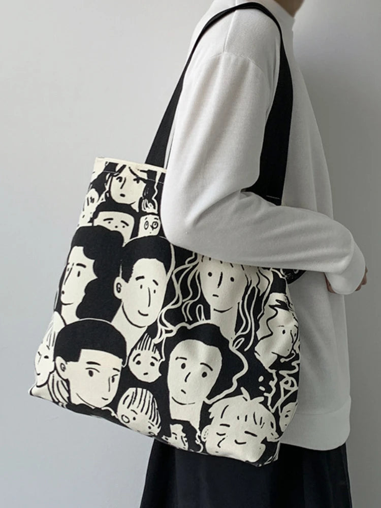 Lazy Style Women Canvas Shopping Bag Eco Handbag Tote Reusable Grocery Shopper B
