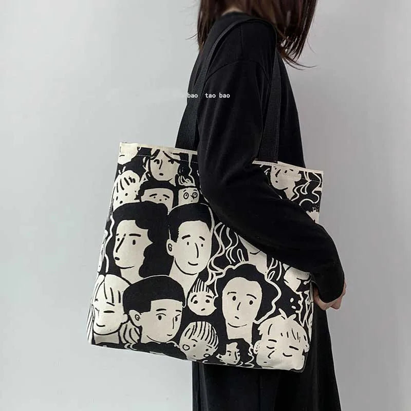 Lazy Style Women Canvas Shopping Bag Eco Handbag Tote Reusable Grocery Shopper B