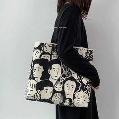 Lazy Style Women Canvas Shopping Bag Eco Handbag Tote Reusable Grocery Shopper B