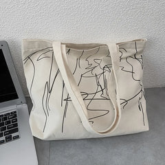 Cartoon Canvas Tote Shopping Bag for Lady Eco Shopper Bag