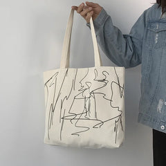 Cartoon Canvas Tote Shopping Bag for Lady Eco Shopper Bag