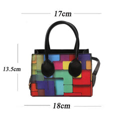 Women's Soft PU Leather Handbag Square Crossbody Travel Purse