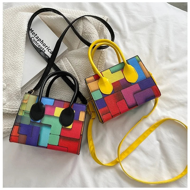 Women's Soft PU Leather Handbag Square Crossbody Travel Purse
