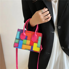Women's Soft PU Leather Handbag Square Crossbody Travel Purse