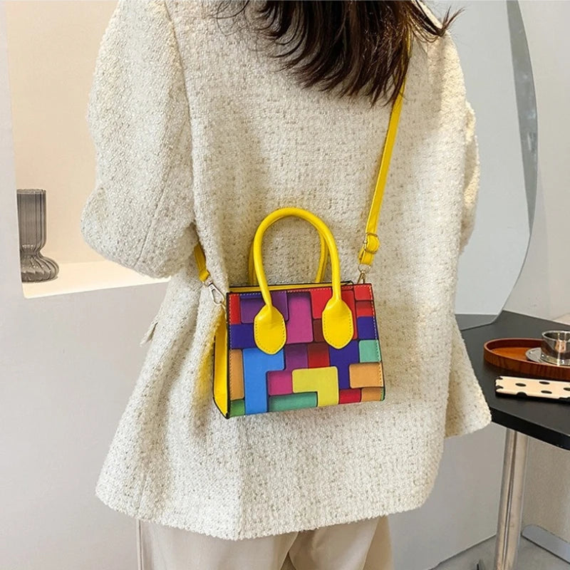 Women's Soft PU Leather Handbag Square Crossbody Travel Purse