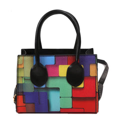 Women's Soft PU Leather Handbag Square Crossbody Travel Purse
