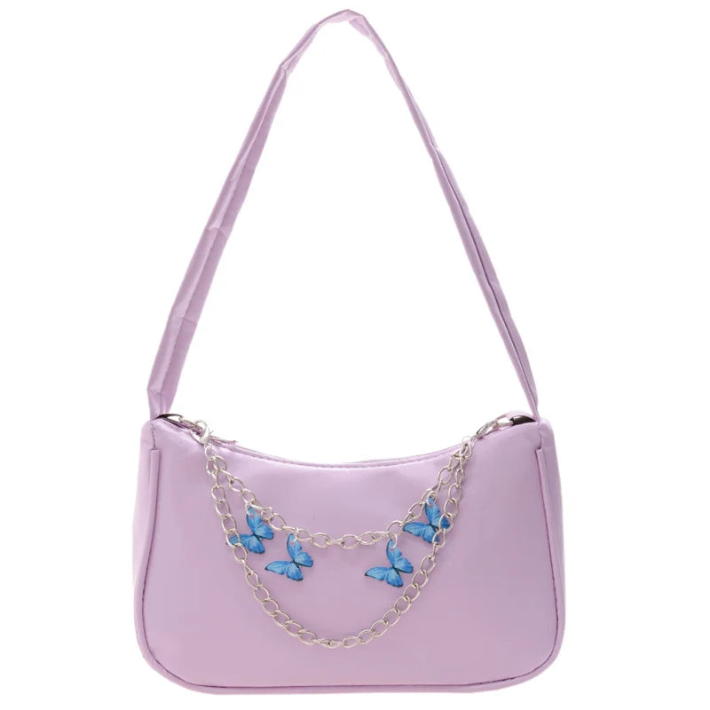 Women Butterfly Chain Bag Candy Bag Female Underarm Bags Ladies Travel Purses