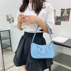 INS Women Butterfly Chain Bag Retro Underarm Bag PU Leather Shoulder Female Bags