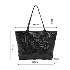 Winter Down Bags Feather Space Cotton Padded Handbags Women Solid Quilted Bucket