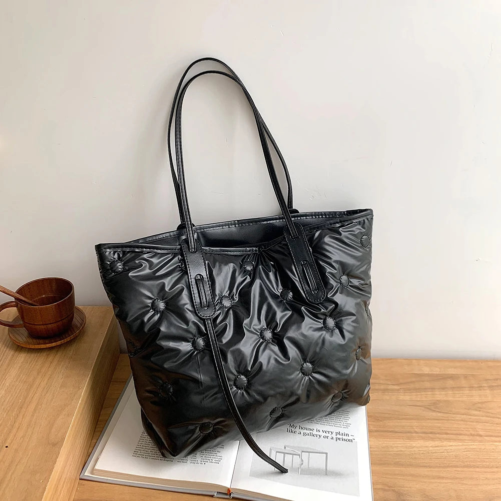INS Women Winter Down Bags Feather Space Cotton Padded Handbags