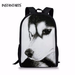 3D Husky Print School Backpack for Teens