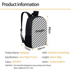 3D Husky Print School Backpack for Teens