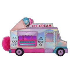 Ice Cream Car Messenger Bag Funny Personality Dazzling Laser Shoulder Bag