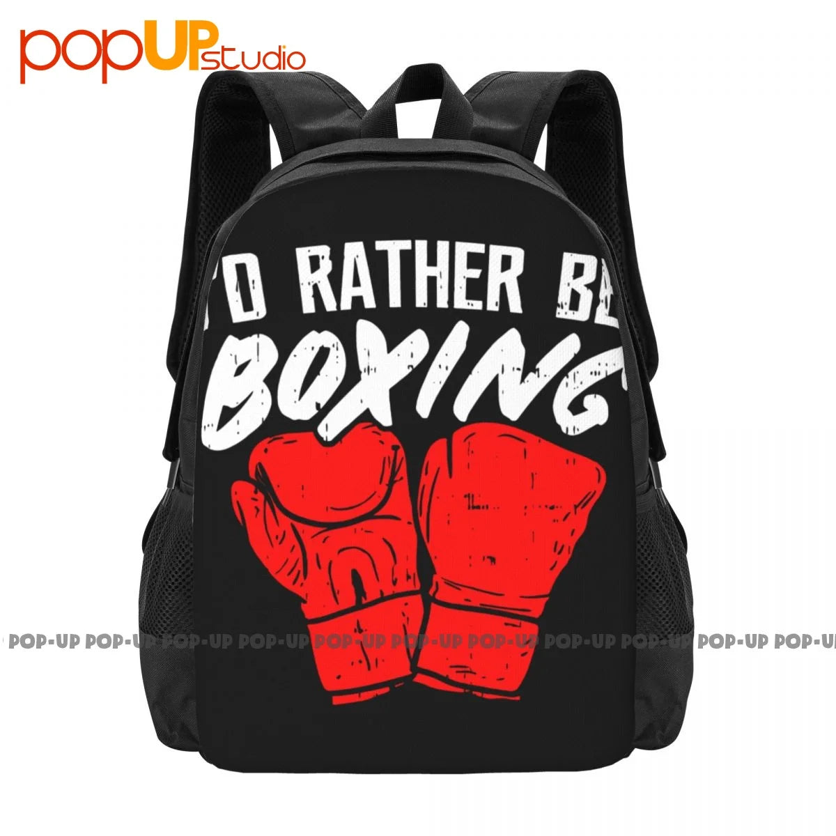 Boxing Graphic Statement Backpack with Gloves