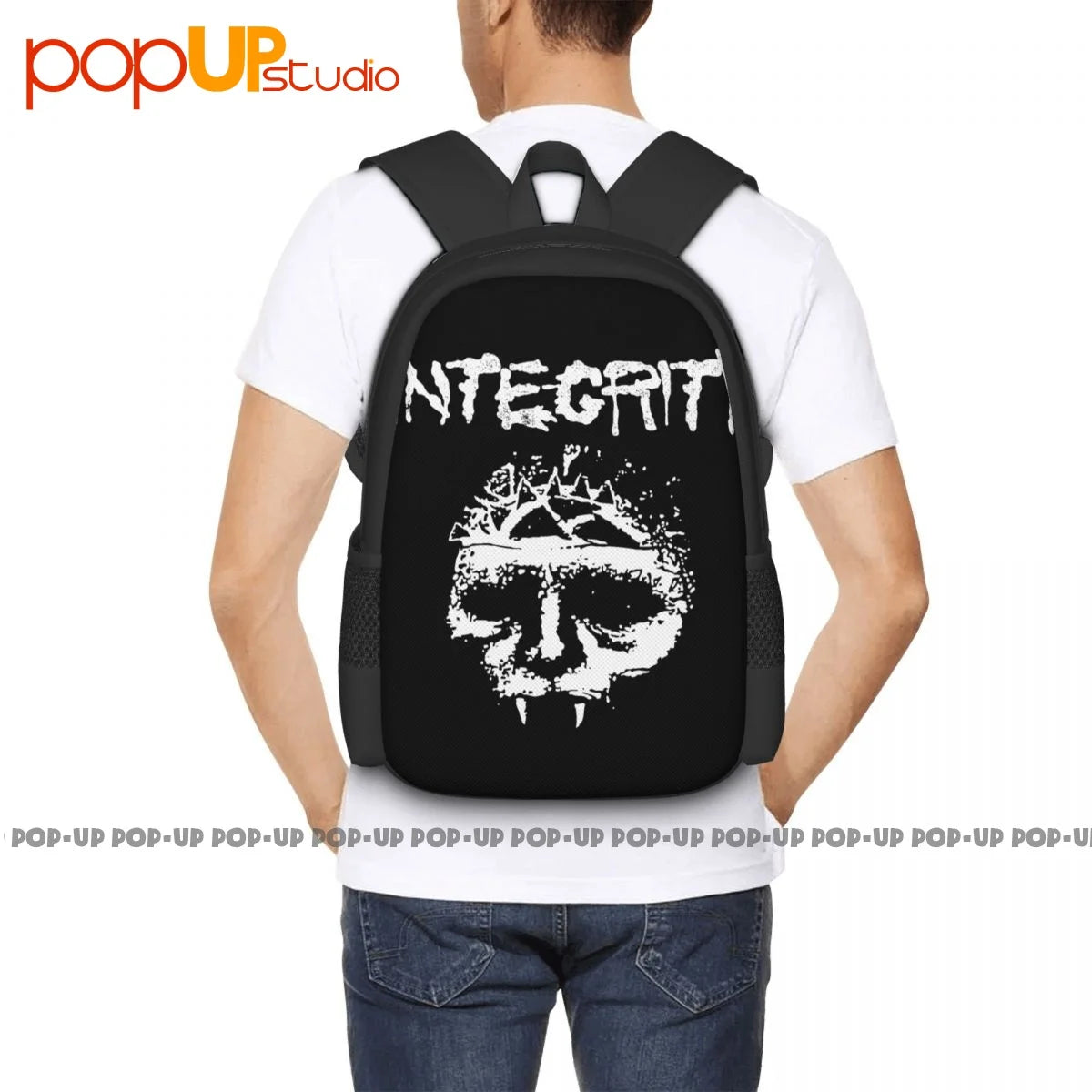 Integrity Skull Band Hardcore Punk Backpack Large Capacity