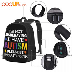 Autism Backpack Large Capacity Beach Bag Sports Style Bags