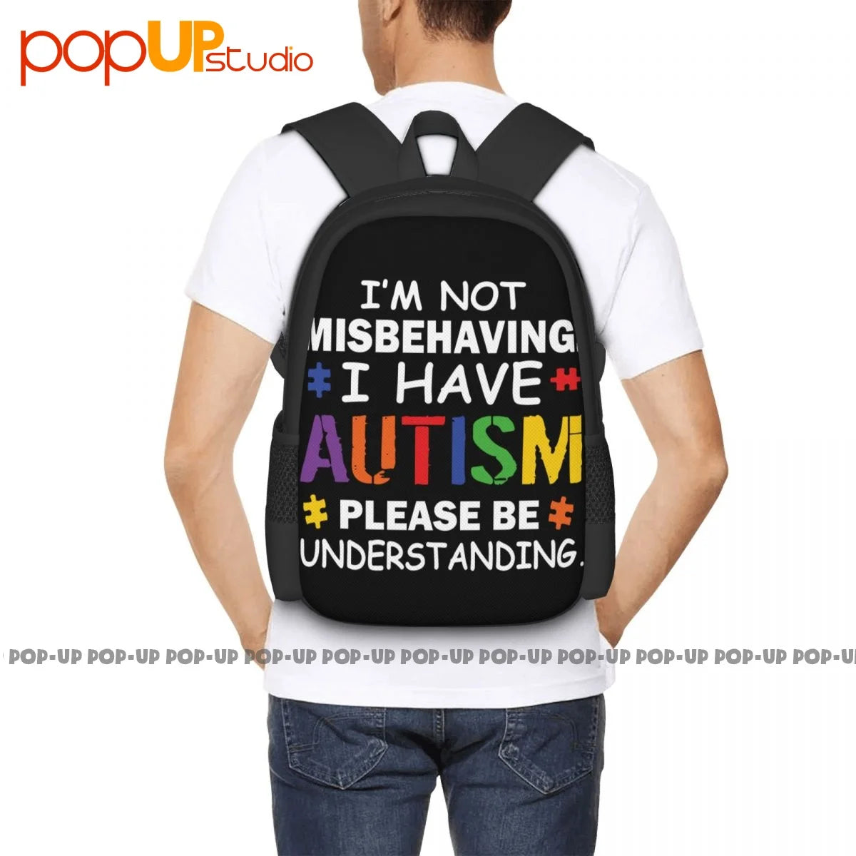 Autism Backpack Large Capacity Beach Bag Sports Style Bags