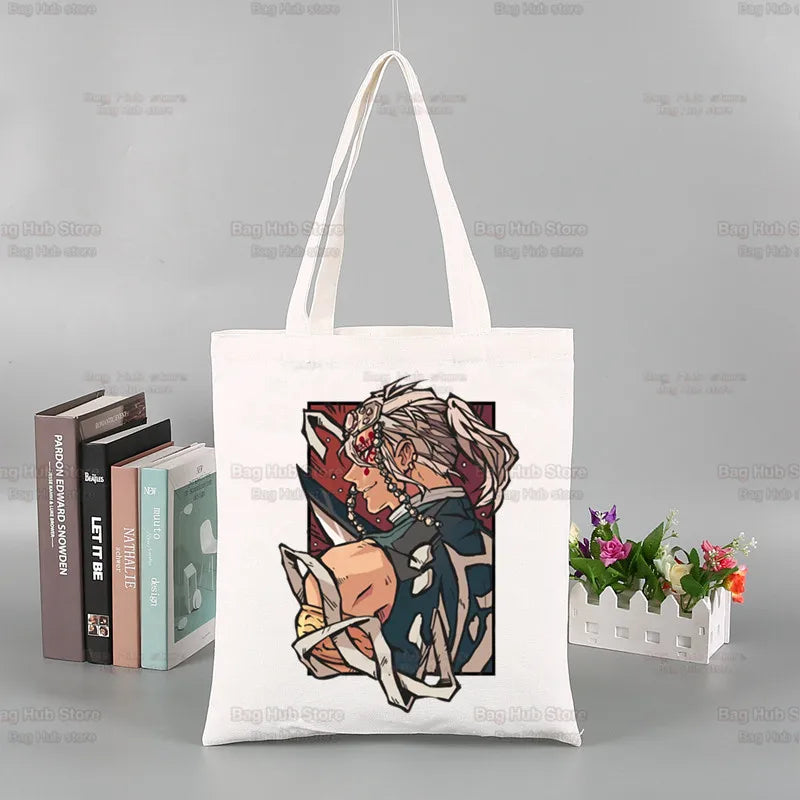 Demon Slayer Tengen Uzui Shopping Bag Anime Jute Cotton Reciclaje