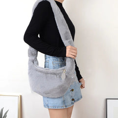 Mink Fur Dumpling Crossbody Bag Women Light Weight Messenger Bag