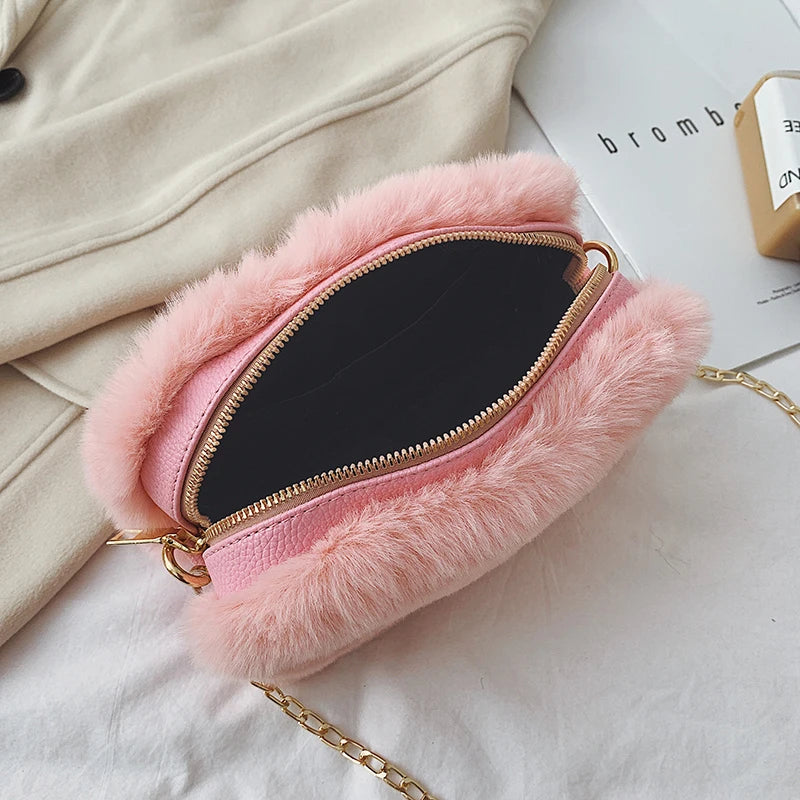 Furry Ladies Shoulder Bag Women Messenger Handbag Party Bags for Girls