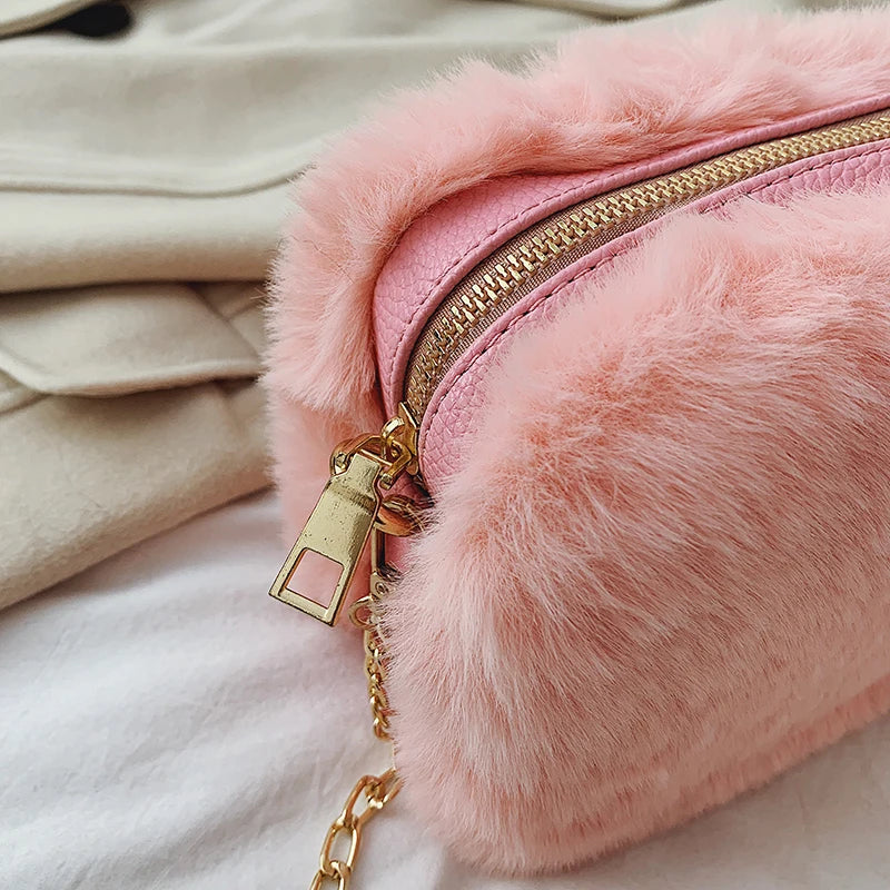 Furry Ladies Shoulder Bag Women Messenger Handbag Party Bags for Girls