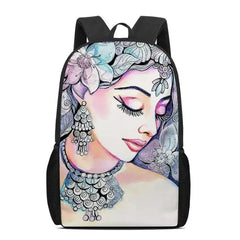 Indian Bride Art Print School Bags for Teen Girls Children's Backpack