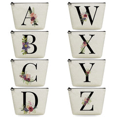 Initial Letter Flower Name Toiletry Kit Women Toiletry Bag