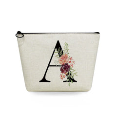 Initial Letter Flower Name Toiletry Kit Women Toiletry Bag