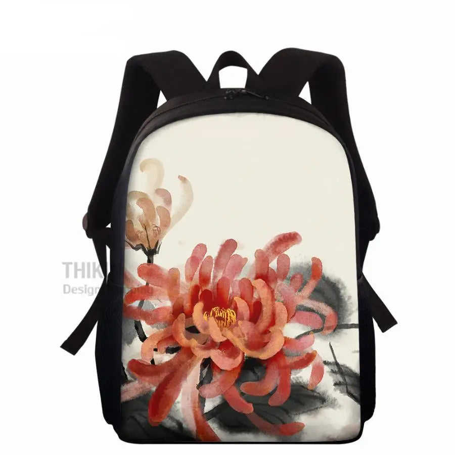 Bamboo Printing School Bag for College Girls Boys 15inch Book Backpack
