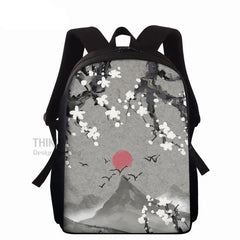 Bamboo Printing School Bag for College Girls Boys 15inch Book Backpack