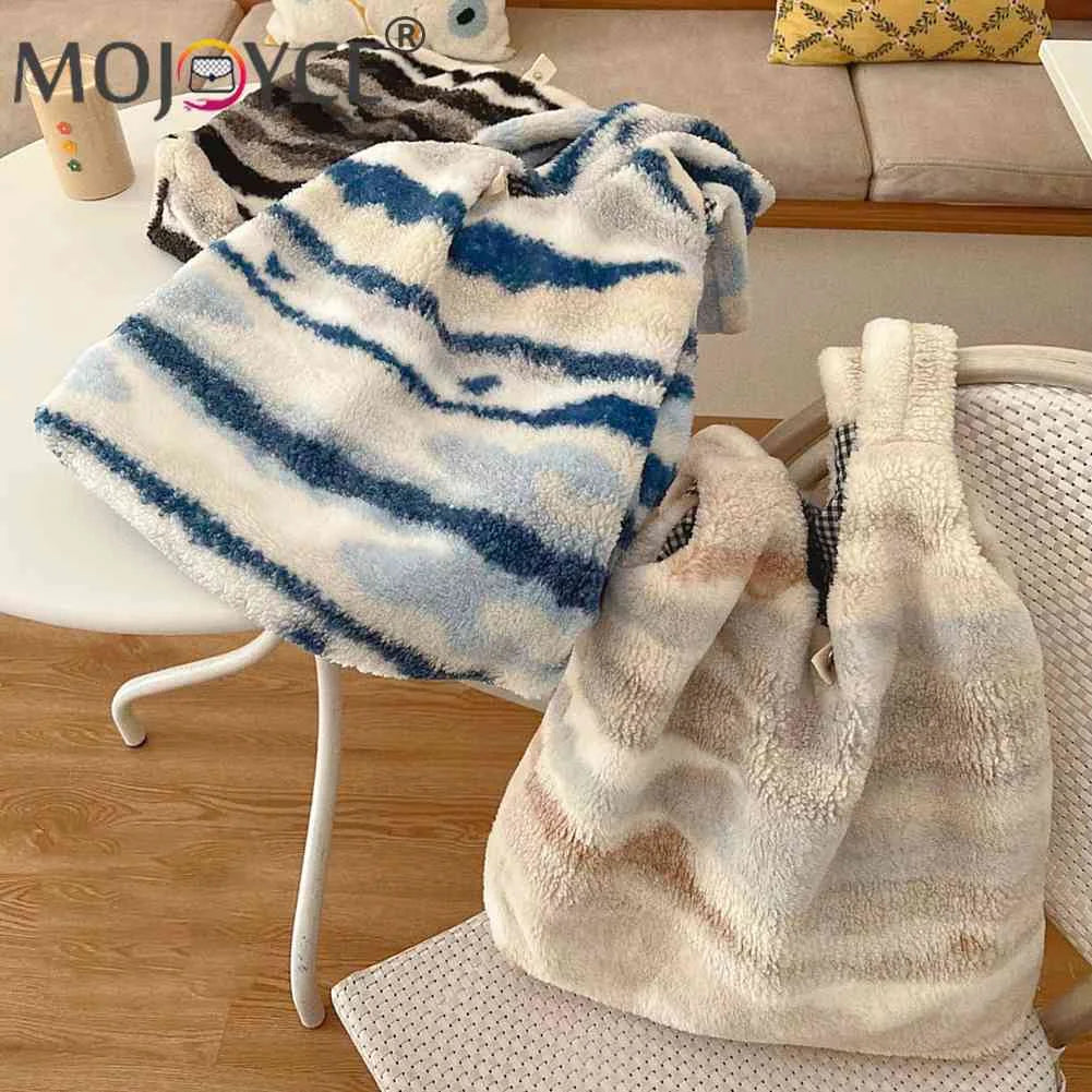 Plush Shoulder Bag Large Capacity Soft Handle for Autumn Winter