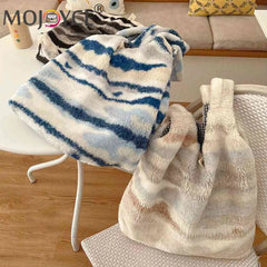 Plush Shoulder Bag Large Capacity Soft Handle for Autumn Winter