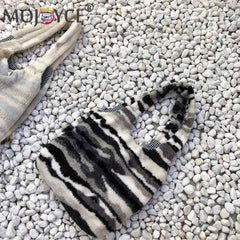 Plush Shoulder Bag Large Capacity Soft Handle for Autumn Winter