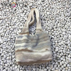 Plush Shoulder Bag Large Capacity Soft Handle for Autumn Winter