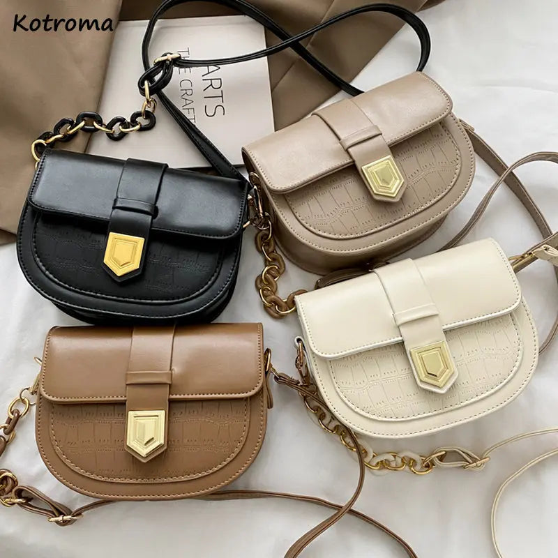 Streetwear Shoulder Bag Women Crossbody Leather Saddle Vintage All-match