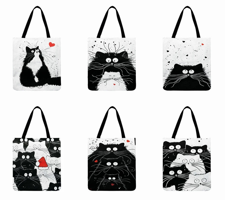 Ins And Cat Printed Tote Bag For Women