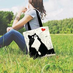Ins And Cat Printed Tote Bag For Women