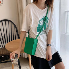 Small Phone Bag Casual Women Messenger Bags Girls Weave Strap Shoulder Bags Leat