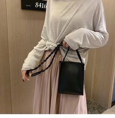 Small Phone Bag Casual Women Messenger Bags Girls Weave Strap Shoulder Bags Leat