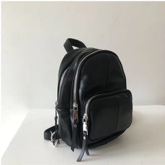 Ins PU Leather Backpacks Women Personality All-match Backpack