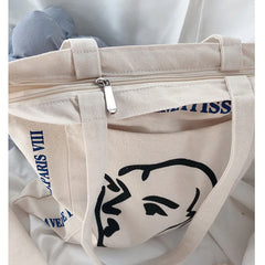 Women's Vintage Handbag Large Capacity Letter Head Tote Shopper Bag