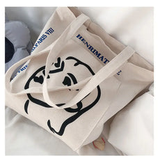Women's Vintage Handbag Large Capacity Letter Head Tote Shopper Bag