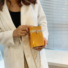 Glossy Acrylic Women Party Clutch Evening Handbag Crossbody Bag